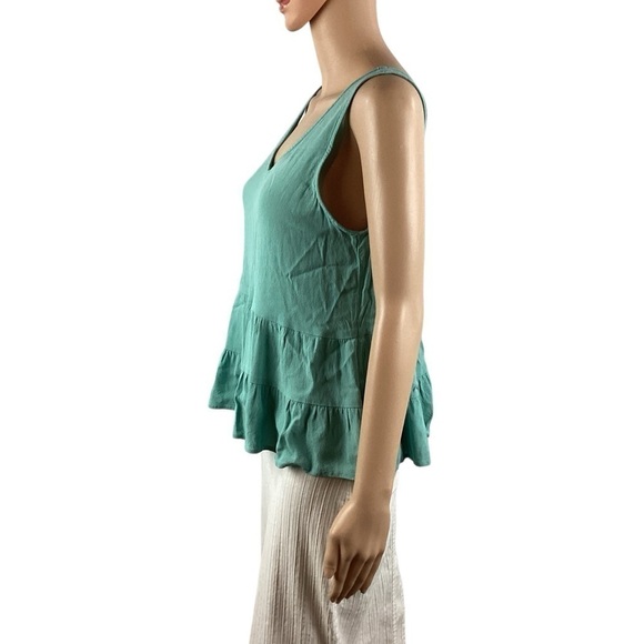 LOFT Tiered Ruffle Shell Size S Light Blue - Picture 4 of 7